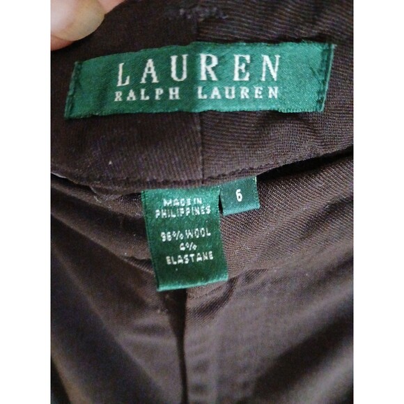 Lauren Ralph Lauren Women's Size 6 Lightweight Wool Trousers Flare Leg Brown - Picture 5 of 13